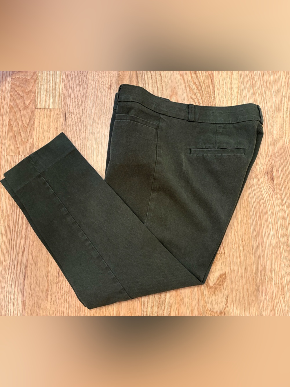 Banana Republic Sloan Pants Womens 2P Petite Olive Green Slim Ankle